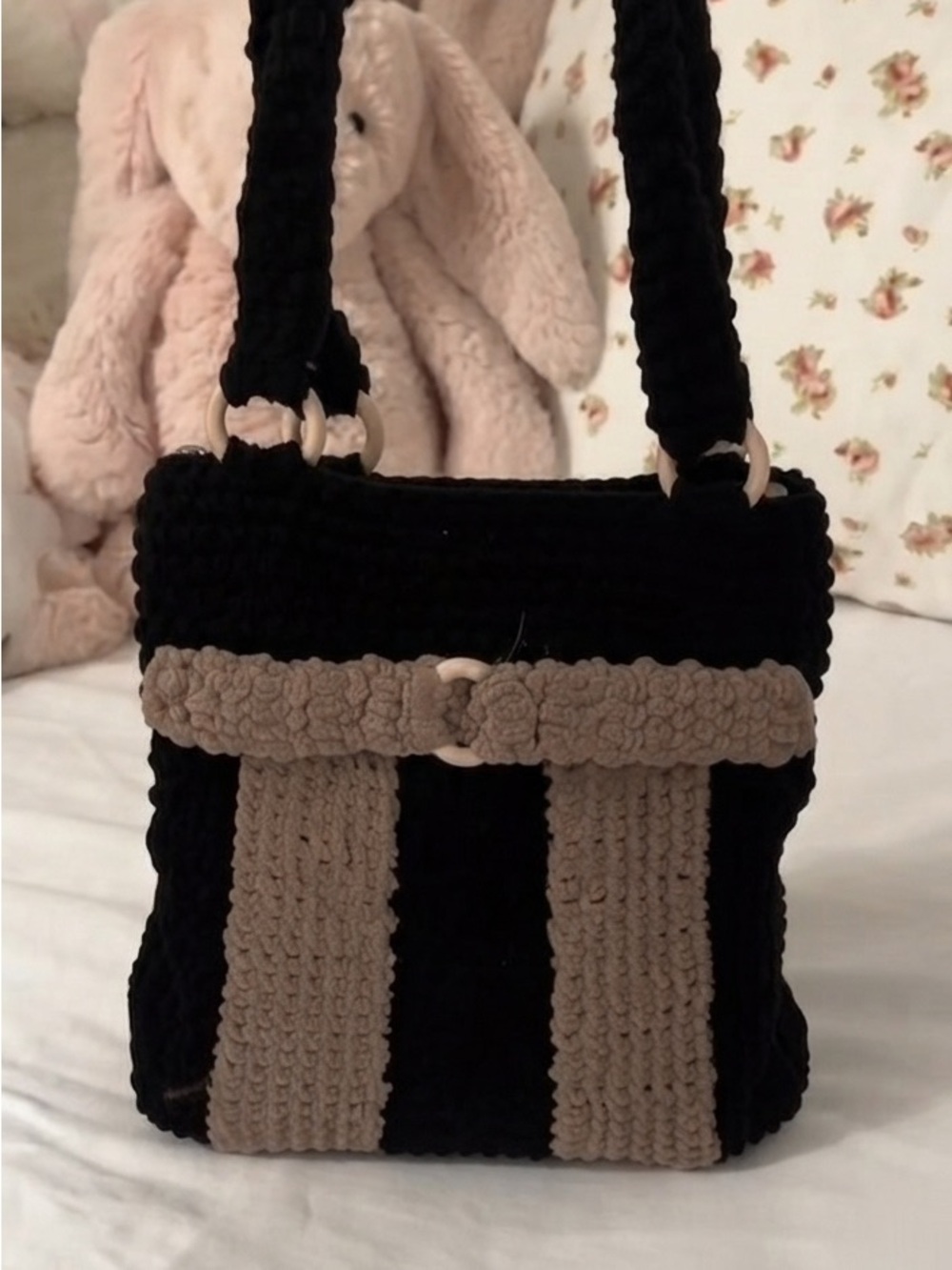 Hand-Crocheted Black bag
